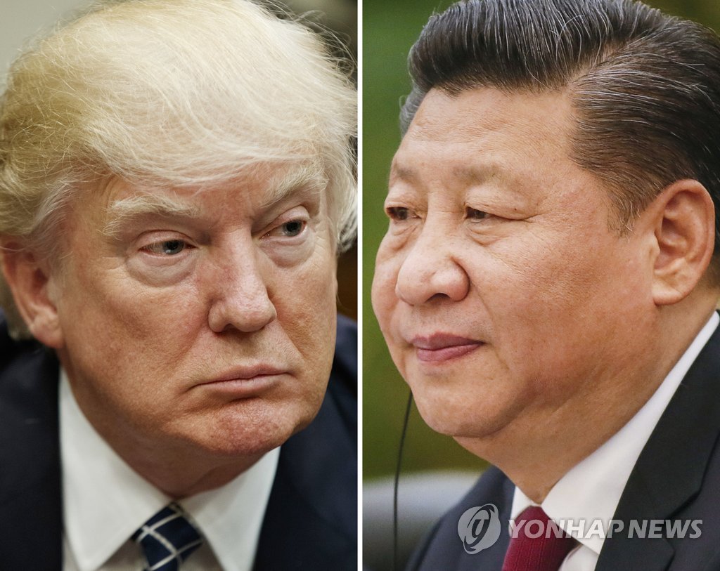 도널드 트럼프 미국 대통령(왼쪽)과 시진핑 중국 국가 주석을 합성한 사진. [AP=연합뉴스]