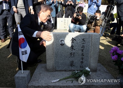 문재인, 김주열 열사 묘역 참배