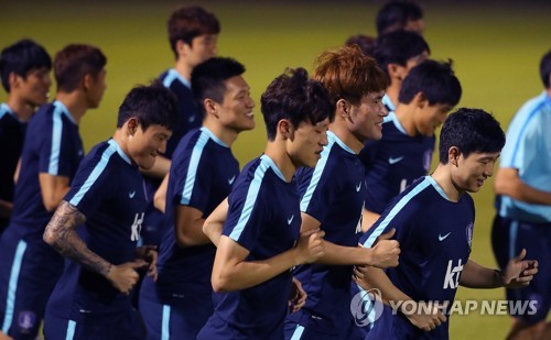 축구대표팀 훈련 모습