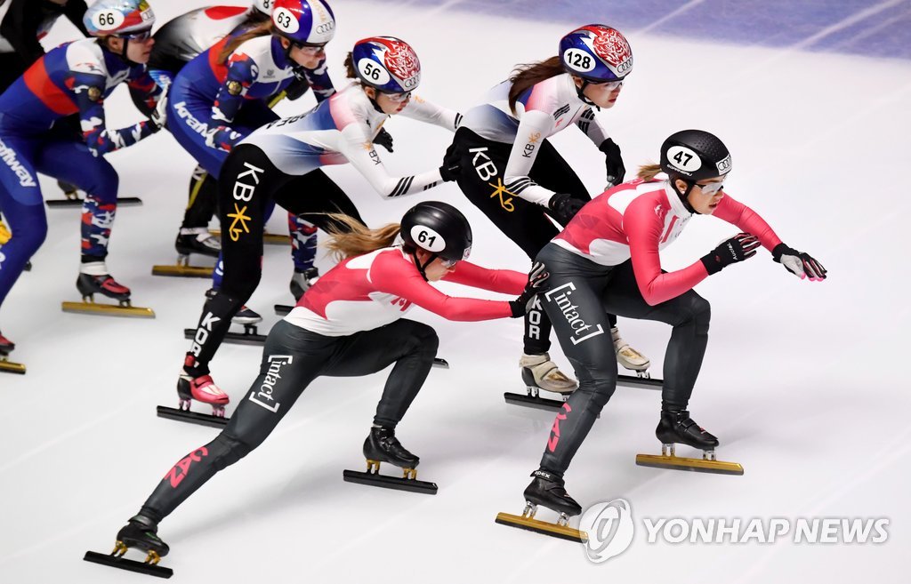 1차 월드컵 여자 3,000m 계주 결승에서의 대표팀