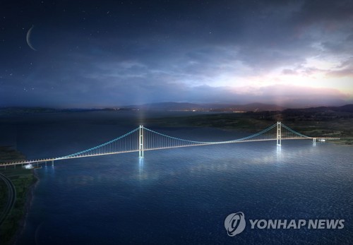 한국 기업이 수주한 '세계 최장 현수교' 조감도