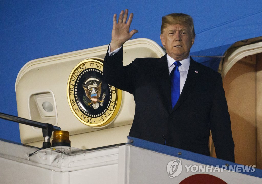 트럼프 대통령, 북미정상회담차 싱가포르 도착