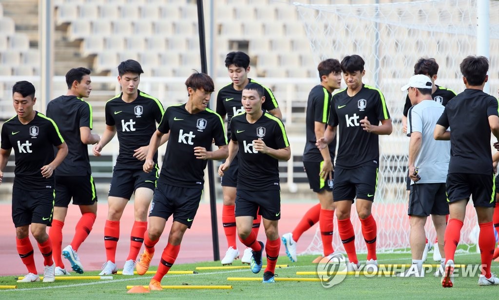 아시안게임 축구대표팀 훈련