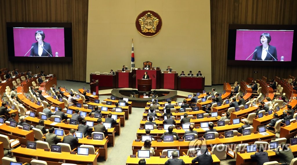 비교섭단체 대표 연설하는 이정미