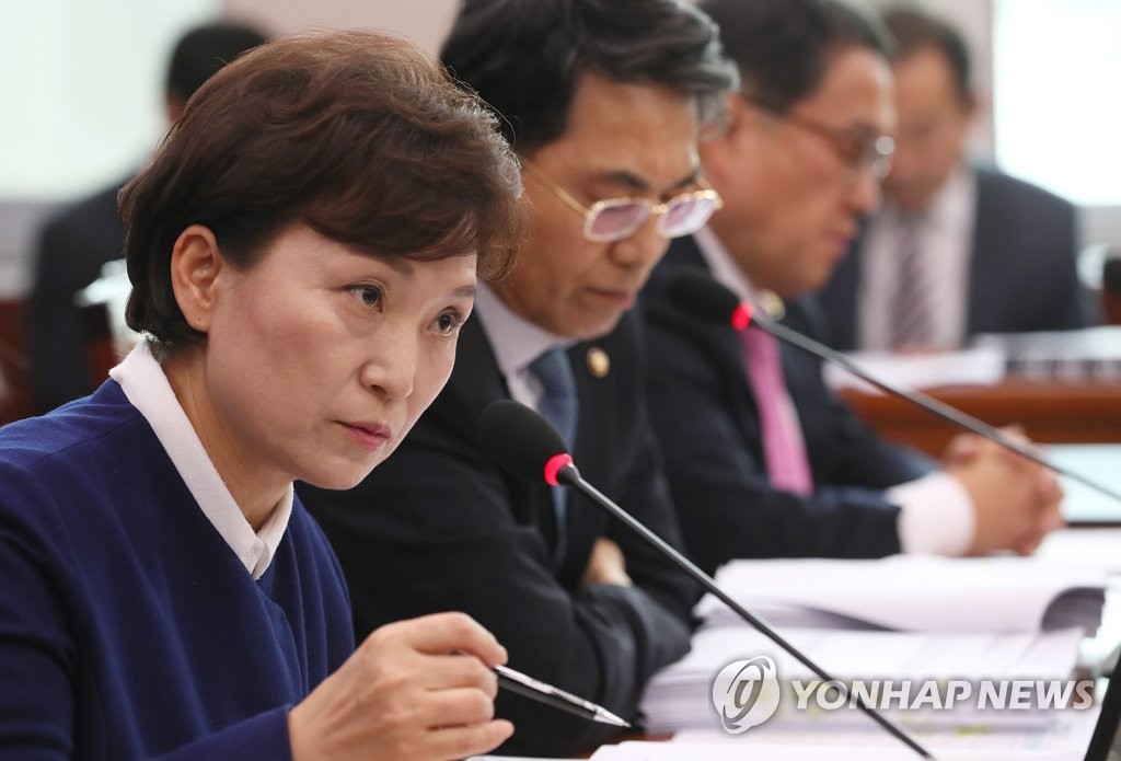 국감서 답변하는 김현미 장관