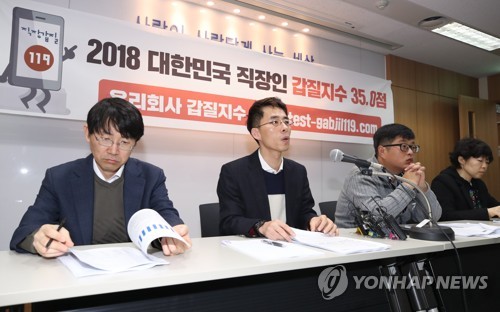 '대한민국 직장갑질 지수는 35점'