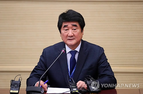 인사말 하는 신치용 신임 국가대표 선수촌장