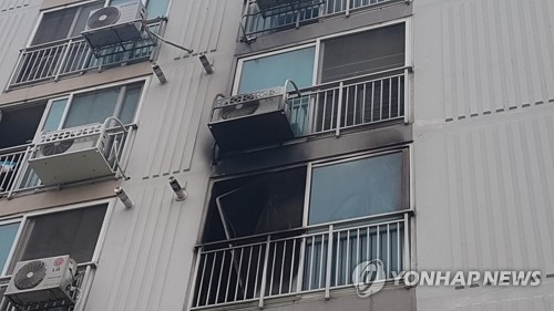 진주 아파트 방화 난동사건 현장