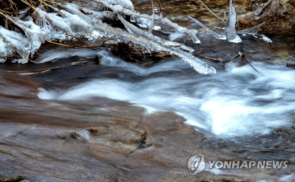 우수에 계곡도 봄이