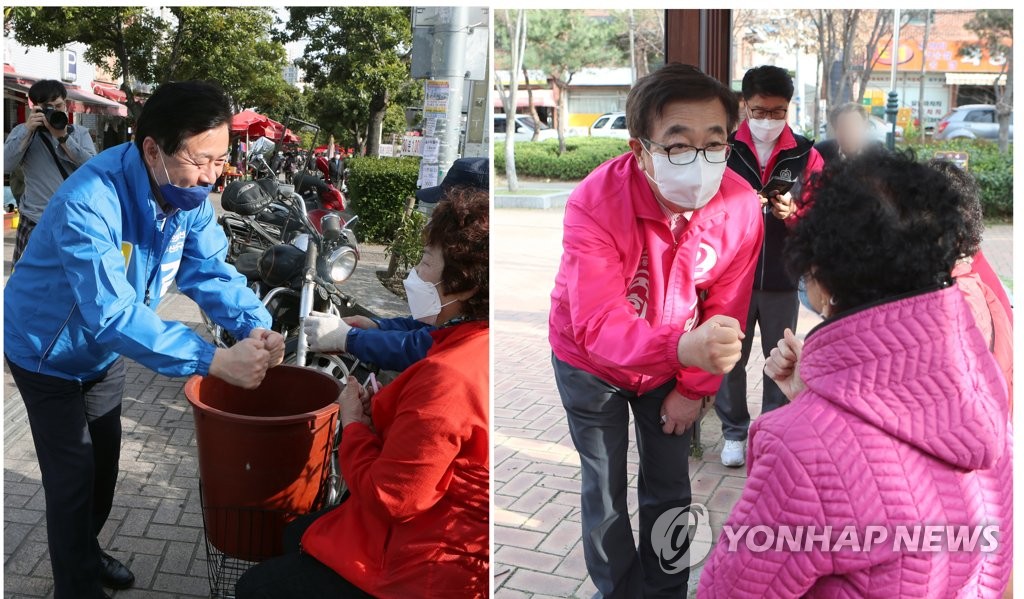 부산진구갑 민주당 김영춘(왼쪽) 통합당 서병수(오른쪽)