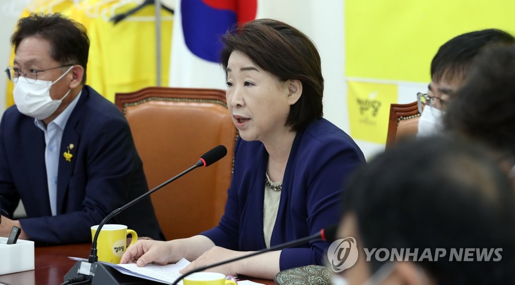 상무위원회에서 발언하는 심상정 대표