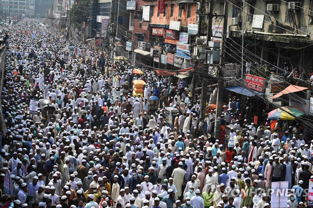 방글라데시서 수만명 '반프랑스' 시위…"프랑스는 무슬림의 적"