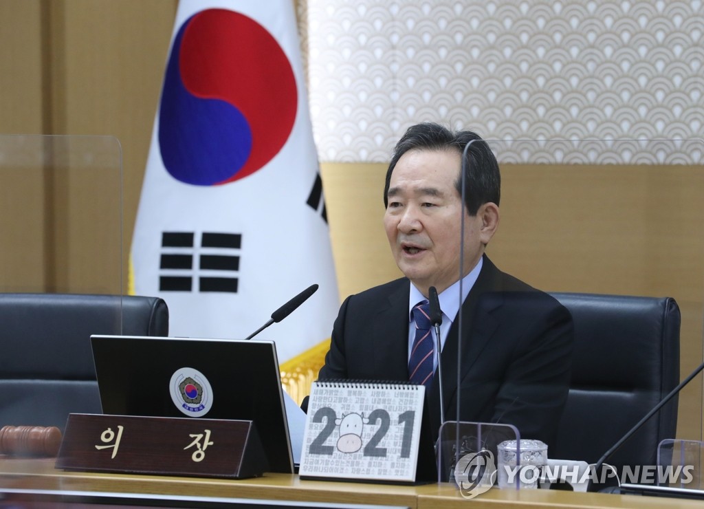 국무회의 주재하는 정세균 총리