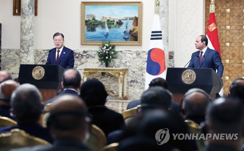 공동 언론 발표하는 한-이집트 정상