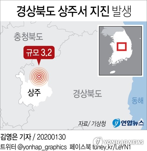 규모 3.2 상주 지진에 경북·충북·대구서 신고·문의 50건 - 1