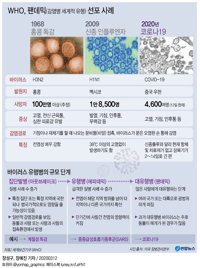 WHO, 코로나19 팬데믹 선언…"각국, 중국처럼 퍼질 것"(종합3보) - 6