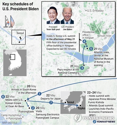 Key schedules of U.S. President Biden