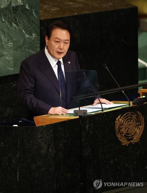 الرئيس «يون» يرسل رسالة حول التبادلات العسكرية بين بيونغ يانغ وموسكو في خطابه بالأمم المتحدة