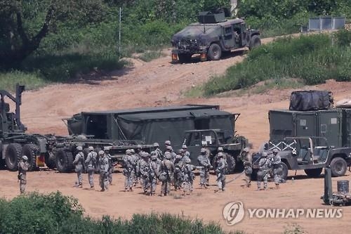 This photo, taken on Aug. 22, 2016, shows U.S. troops engaging in the South Korea-U.S. Ulchi Freedom Guardian exericse in the border city of Paju, Gyeonggi Provice. (Yonhap)