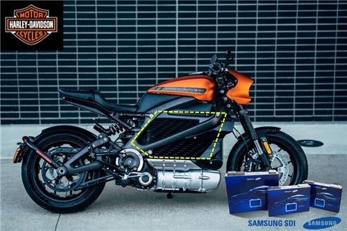 This photo provided by Samsung SDI Co. on Jan. 8, 2019, shows Harvey-Davidson's electric motorcycle LiveWire, which is equipped with Samsung's battery pack. LiveWire will be presented at the 2019 Consumer Electronics Show held in Las Vegas. (Yonhap)