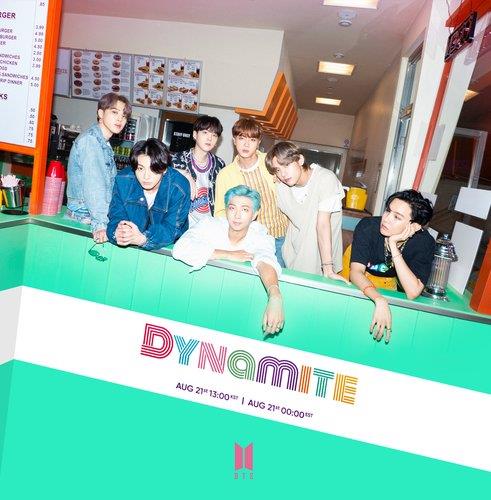 This photo, provided by Big Hit Entertainment on Aug. 19, 2020, shows a promotional photo for BTS's upcoming single album "Dynamite." (PHOTO NOT FOR SALE) (Yonhap)