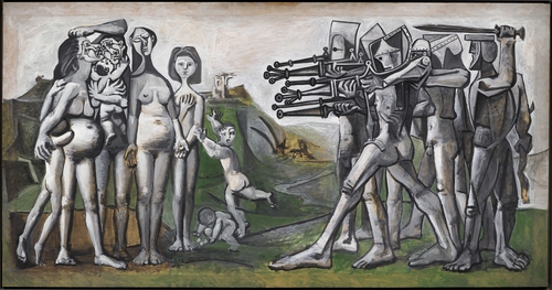 This image, provided by Vichae Art Museum on March 29, 2021, shows "Massacre in Korea" by Pable Picasso, which will be displayed in an exhibition in South Korea for the first time from May 1 to August 29. (PHOTO NOT FOR SALE) (Yonhap) 