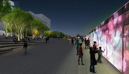 This image, provided by the Seoul city government, illustrates a media art wall that will be installed at Gwanghwamun Square after it is redesigned. (PHOTO NOT FOR SALE) (Yonhap)