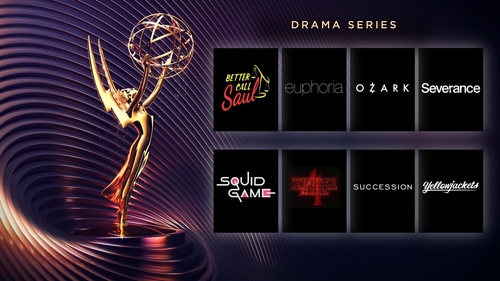 This image from the Television Academy's Twitter account highlights nominees for Outstanding Drama Series at the 2022 Primetime Emmy Awards. (PHOTO NOT FOR SALE) (Yonhap)