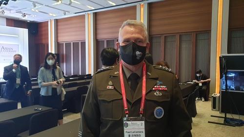 U.S. Forces Korea (USFK) Commander Gen. Paul LaCamera poses for a photo during the Asian Leadership Conference hosted by the local daily Chosun Ilbo on July 13, 2022. (Yonhap)