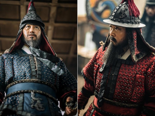 This composite photo from Lotte Entertainment shows scenes from "Hansan: Rising Dragon." (PHOTO NOT FOR SALE) (Yonhap)