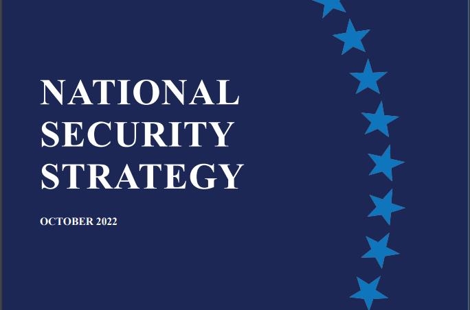 The captured image shows the cover of U.S. National Security Strategy released by the White House on Oct. 12, 2022. (Yonhap)