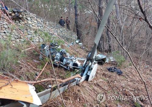 (2nd LD) Two killed in helicopter crash in Yeongwol