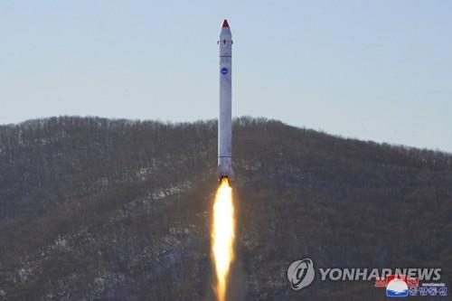 This photo, carried by North Korea's Korean Central News Agency on Dec. 19, 2022, shows the North conducting "an "important final-stage test" at Sohae Satellite Launching Ground in Cholsan, North Pyongan Province, for the development of a reconnaissance satellite the previous day. (For Use Only in the Republic of Korea. No Redistribution) (Yonhap)