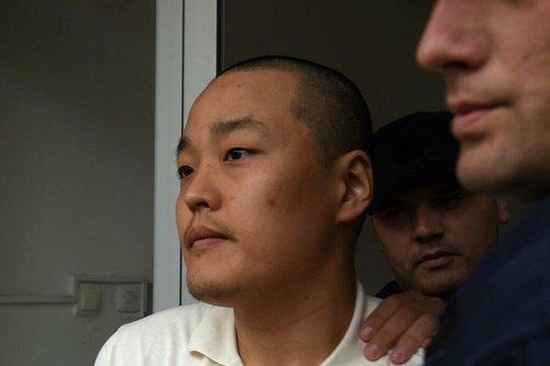 This file photo taken on June 16, 2023 and provided by the Montenegro-based daily Bigesti shows disgraced South Korean cryptocurrency entrepreneur Do Kwon accused of using cryptocurrencies. He is pictured heading to the district court in Montenegro's capital Podgorica to attend his trial. fake passport.  (Photo not for sale) (Yonhap News)