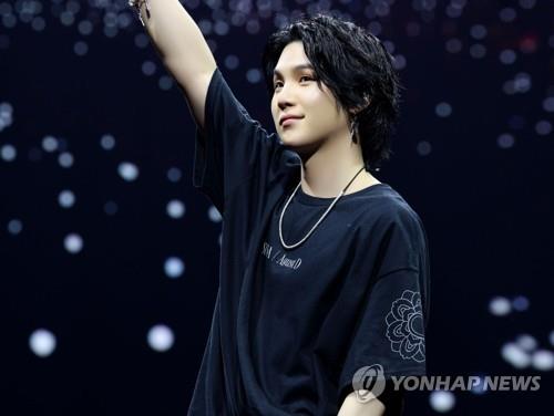 BTS' Suga is seen in this photo provided by BigHit Music. (PHOTO NOT FOR SALE) (Yonhap)