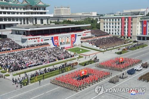 지난해 9월 북한 정권 수립 70주년 열병식. ［조선중앙통신=연합뉴스 자료 사진〕