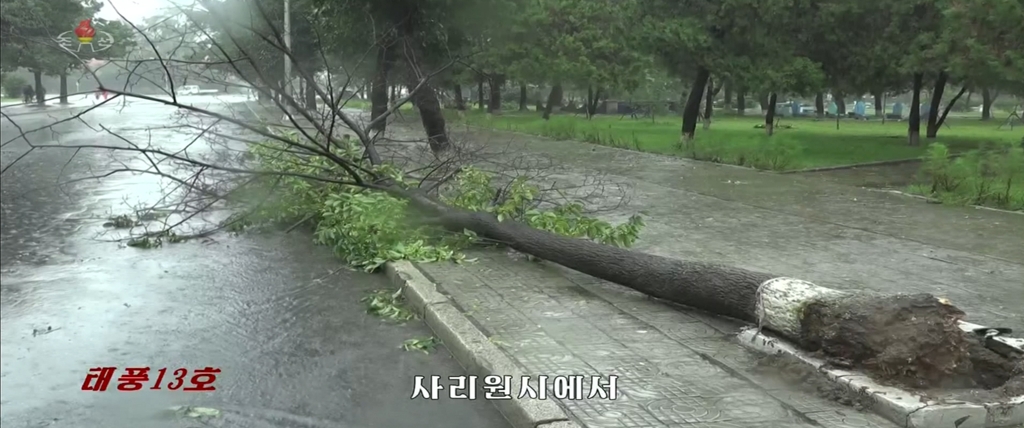 북한 사리원시에 태풍 '링링'이 몰고온 폭우