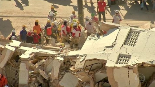 브라질 북동부 건물 붕괴사고 현장