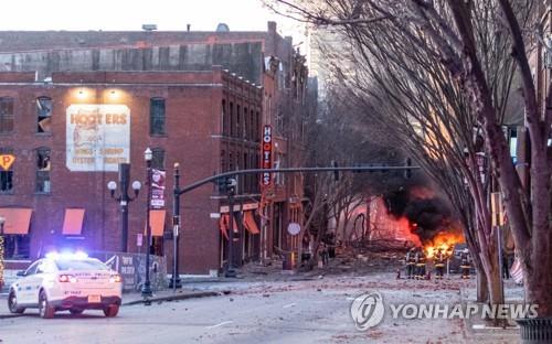 내슈빌 차량 폭발 현장 [로이터=연합뉴스]