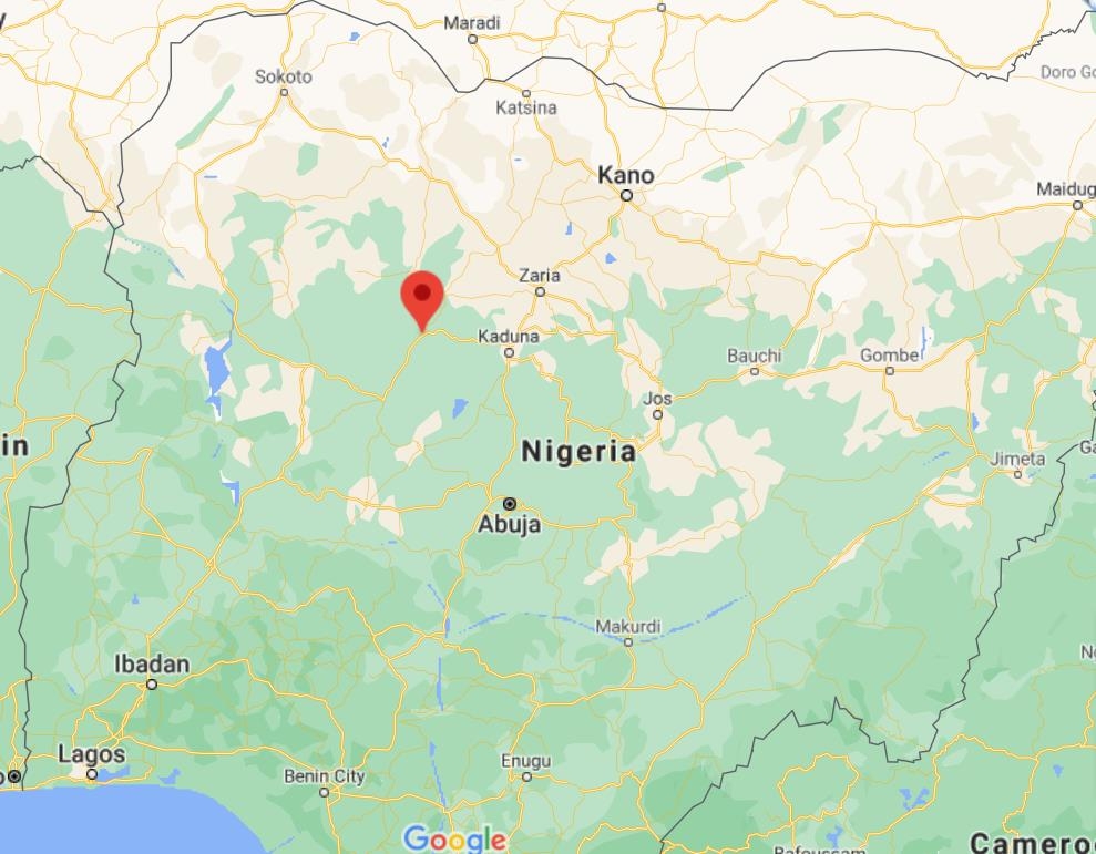 대학생 집단 납치 사건이 벌어진 나이지리아 카두나주 만도(붉은화살표) 