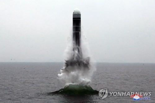 2019년 북한 SLBM '북극성-3형' 발사 장면