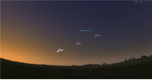 5월 1일 새벽 5시 동쪽 하늘서 금성·목성 겹쳐보인다