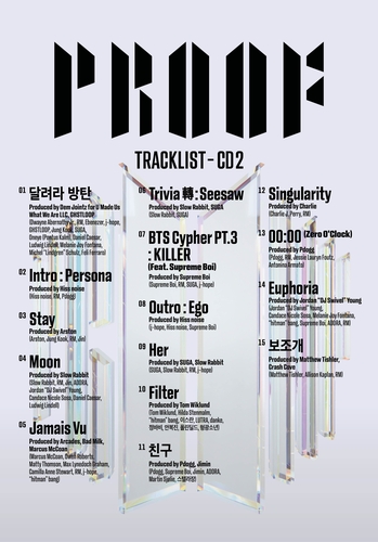 BTS '프루프' 앨범 두 번째 CD 목록