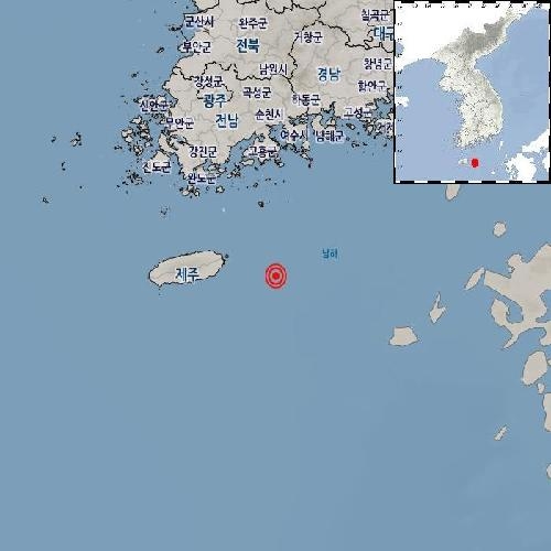 기상청 "전남 여수 거문도 남쪽서 규모 2.6 지진 발생"