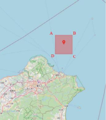 대만 북부 지역의 대만군 훈련 지역(빨간색)