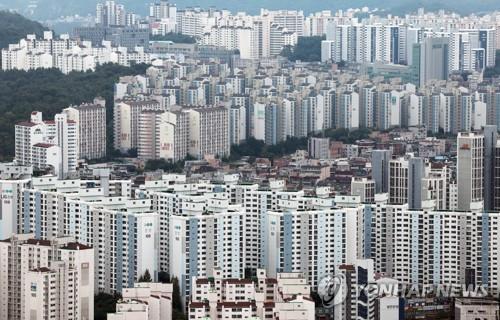 서울 여의도 63스퀘어 전망대에서 바라본 아파트 밀집지역
