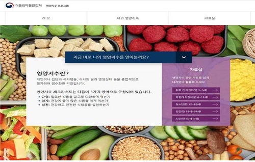 [게시판] 식약처 '맞춤형 영양지수' 프로그램 온라인 제공