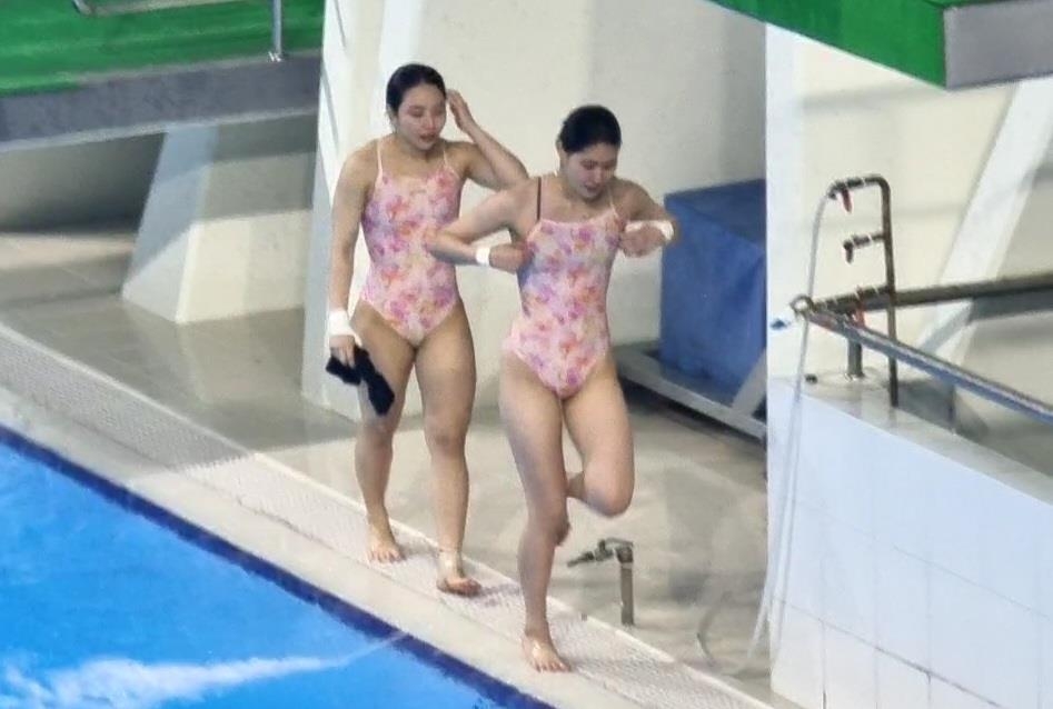 전국체전 여자 일반부 플랫폼 싱크로다이빙 결승에서 동메달을 딴 김수지와 박수경