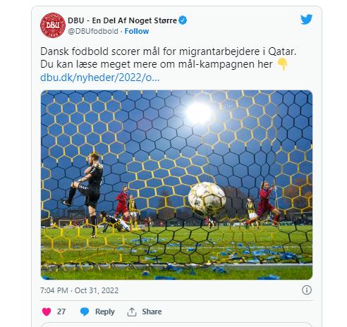 덴마크축구서 11월 골 터질 때마다 카타르 이주노동자에 기부