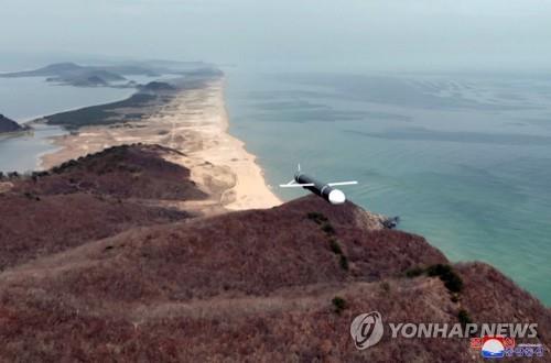 북한 전략순항미사일 비행 모습